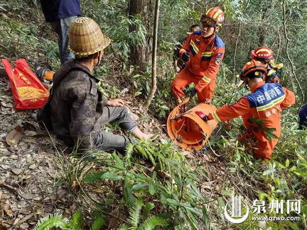 突发!砍树工人山林遇险,消防火速营救,伤者化险为夷